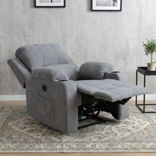 Load image into Gallery viewer, Henley Fabric Electric 1 Seater Recliner Sofa - Grey