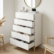 Load image into Gallery viewer, Hudson 6 Drawers Tallboy - White
