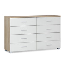 Load image into Gallery viewer, Bram Low Boy 8 Drawer Chest Dresser - Oak + White