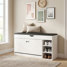Load image into Gallery viewer, Gannet Shoe Rack Storage Cabinet 3 Layer - White + Black