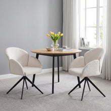 Load image into Gallery viewer, Carmen Boucle Swivel Dining ArmChairs - Set of 2 - Milky White