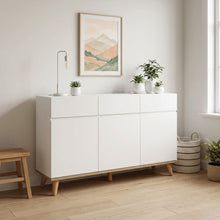Load image into Gallery viewer, Hudson 1.35m Sideboard Buffet Table - White