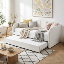 Load image into Gallery viewer, Majura Single Trundle Bed Frame - Cream