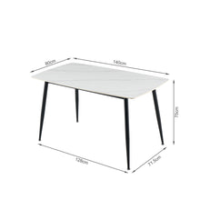 Load image into Gallery viewer, Adley Matt Ceramic Dining Table 140 x 80cm - White