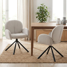 Load image into Gallery viewer, Avery Swivel Fabric Dining Chair - Set Of 2 - Grey
