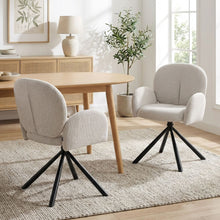 Load image into Gallery viewer, Avery Swivel Fabric Dining Chair - Set Of 2 - Grey