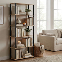 Load image into Gallery viewer, Horeke 6 Tier Flexi Storage Rack - Oak + Black
