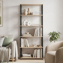 Load image into Gallery viewer, Horeke 6 Tier Flexi Storage Rack - Oak + Black