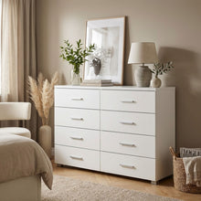 Load image into Gallery viewer, Garrett Lowboy 8 Drawer Chest Dresser - White