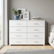 Load image into Gallery viewer, Garrett Lowboy 8 Drawer Chest Dresser - White