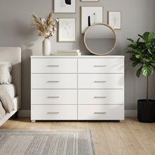 Load image into Gallery viewer, Garrett Lowboy 8 Drawer Chest Dresser - White
