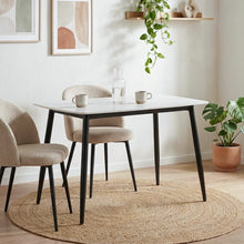 Load image into Gallery viewer, Adley Matt Ceramic Dining Table 120 x 69.5cm - White + Black