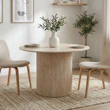 Load image into Gallery viewer, Nile Round Dining Table 120cm - Travertine