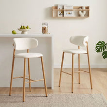 Load image into Gallery viewer, Indigo Fabric Bar Stool - Set of 2 - Beige