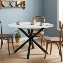 Load image into Gallery viewer, Vento Sintered Stone Round Dining Table 120x78cm - Snow White