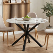 Load image into Gallery viewer, Vento Sintered Stone Round Dining Table 120x78cm - Snow White