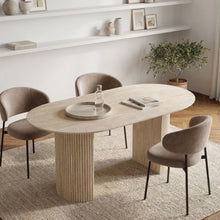 Load image into Gallery viewer, Nile Oval Dining Table 160 x 90cm - Travertine