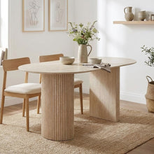 Load image into Gallery viewer, Nile Oval Dining Table 160 x 90cm - Travertine