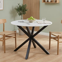Load image into Gallery viewer, Vento Sintered Stone Round Dining Table 100x78cm - Snow White