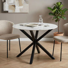 Load image into Gallery viewer, Vento Sintered Stone Round Dining Table 100x78cm - Snow White