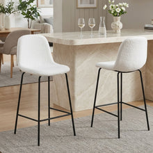 Load image into Gallery viewer, Selo Boucle Bar Stool - Set Of 2 - White