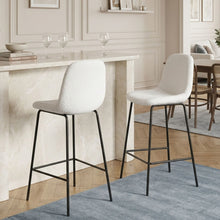 Load image into Gallery viewer, Selo Boucle Bar Stool - Set Of 2 - White