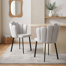 Load image into Gallery viewer, Urban Petal-shaped Upholstered Dining Chair - Set of 2 - Light Grey