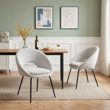 Load image into Gallery viewer, Nimue Fabric Dining Chair - Set of 2 - Greyish White