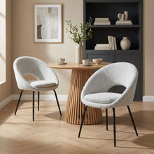 Load image into Gallery viewer, Nimue Fabric Dining Chair - Set of 2 - Greyish White