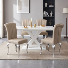 Load image into Gallery viewer, Raven Velvet Dining Chairs - Set of 4 - Light Brown