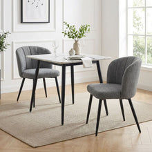 Load image into Gallery viewer, Ines Embossed Velvet Dining Chairs - Set of 2 - Dark Grey
