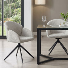 Load image into Gallery viewer, 23819-carmen-boucle-swivel-dining-armchairs-set-of-2-silver-grey-202603093