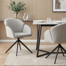 Load image into Gallery viewer, 23819-carmen-boucle-swivel-dining-armchairs-set-of-2-silver-grey-202603091