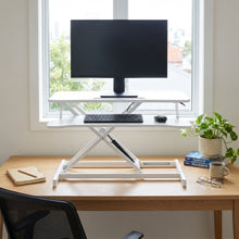 Load image into Gallery viewer, Sit-Stand Desk Converter with Keyboard Tray - White