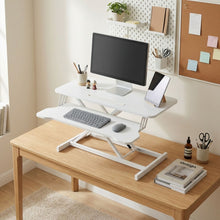 Load image into Gallery viewer, Sit-Stand Desk Converter with Keyboard Tray - White