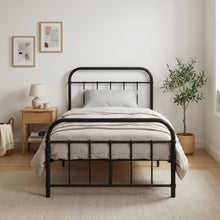 Load image into Gallery viewer, Taylor King Single Metal Bed Frame - Black