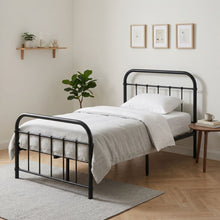 Load image into Gallery viewer, Taylor King Single Metal Bed Frame - Black