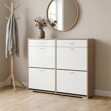 Load image into Gallery viewer, 23460-rotoroa-6-drawer-shoe-cabinet-storage-rack-oak-white--2603104