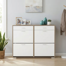 Load image into Gallery viewer, 23460-rotoroa-6-drawer-shoe-cabinet-storage-rack-oak-white--2603105