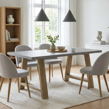 Load image into Gallery viewer, Tommie 1.8M Rectangular Dining Table - Cement + Oak