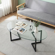 Load image into Gallery viewer, 23879-wynter-tempered-glass-oval-coffee-table-transparent-black-2603112