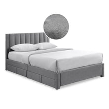 Load image into Gallery viewer, Columbia Queen Fabric Bed Frame with 4 Drawers - Grey