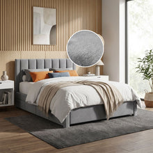 Load image into Gallery viewer, 23519-columbia-double-fabric-bed-frame-with-4-drawers-grey-2603112