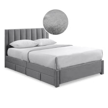 Load image into Gallery viewer, 23519-columbia-double-fabric-bed-frame-with-4-drawers-grey-2603111