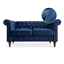 Load image into Gallery viewer, Chesley Velvet 2 Seater Sofa - Navy Blue