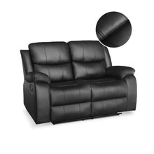 Load image into Gallery viewer, Wilson Manual 2 Seater Recliner Sofa - Black