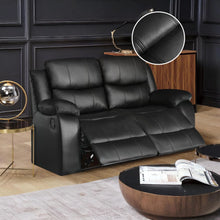 Load image into Gallery viewer, Wilson Manual 2 Seater Recliner Sofa - Black