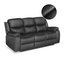 Load image into Gallery viewer, Wilson Manual 3 Seater Recliner Sofa - Black