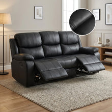 Load image into Gallery viewer, Wilson Manual 3 Seater Recliner Sofa - Black