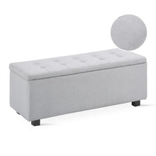 Load image into Gallery viewer, Alexander Linen Storage Ottoman Bench - Light Grey